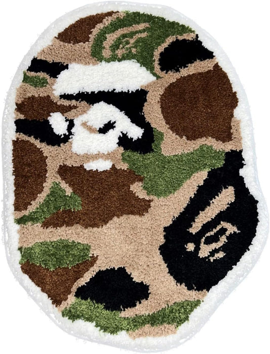 Bape Rug - Handmade & Premium- 28In W * 20In L (70 * 50Cm) - Hypebeast Rug - Hypebeast Rug Decor - Living Room, Bedroom, Children Room, Door Mat - a Bathing APE Rug (Blue Camo) (Camo)