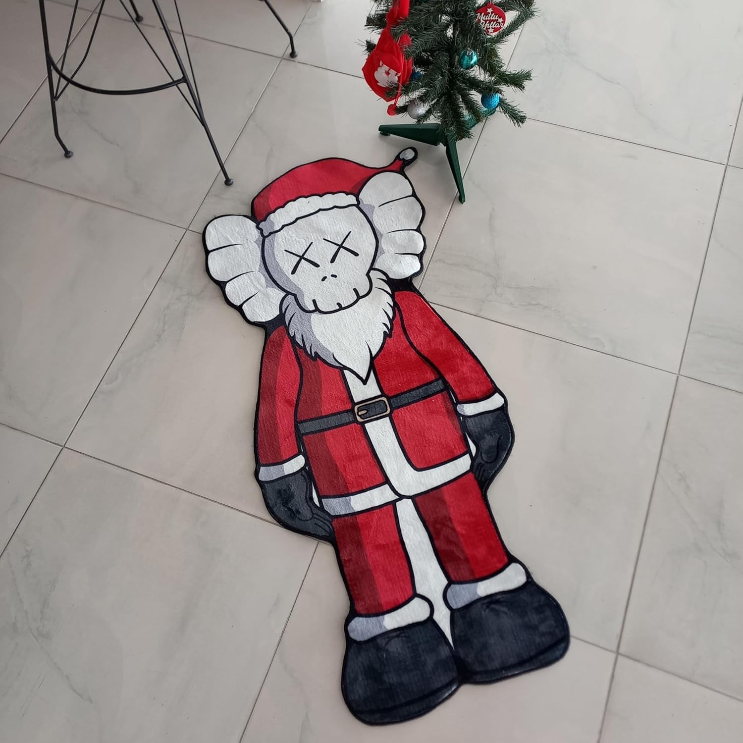 Christmas Rug for Xmas Sneaker Ka-Ws Rug Hypebeast Room Decor Ultra Soft Unique Street Art Carpet Sneakerhead Shaped Mat Gift for Hypebeast Lover (2.5X5.2 Ft.)