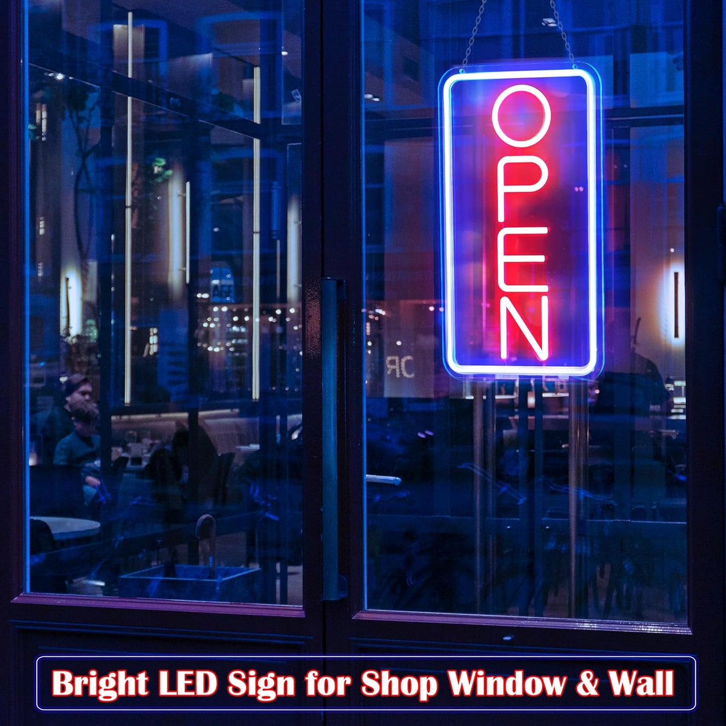 LED Neon Open Sign, 16.5"X 9" Business Hour Sign, Powered by USB with Switch, LED Display Window Lights for Cafe Bar Hotel Salon Bookstore Restaurant Grocery Shop Store Wall Decor