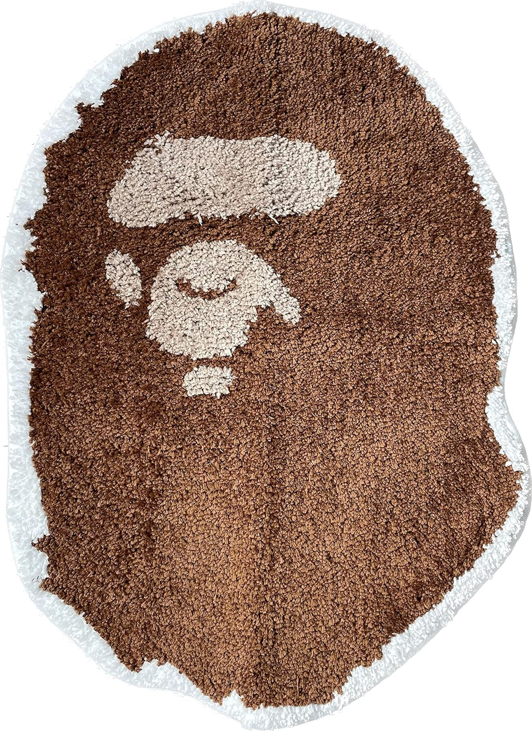 Bape Rug - Handmade & Premium- 28In W * 20In L (70 * 50Cm) - Hypebeast Rug - Hypebeast Rug Decor - Living Room, Bedroom, Children Room, Door Mat - a Bathing APE Rug (Blue Camo) (Beige Brown)