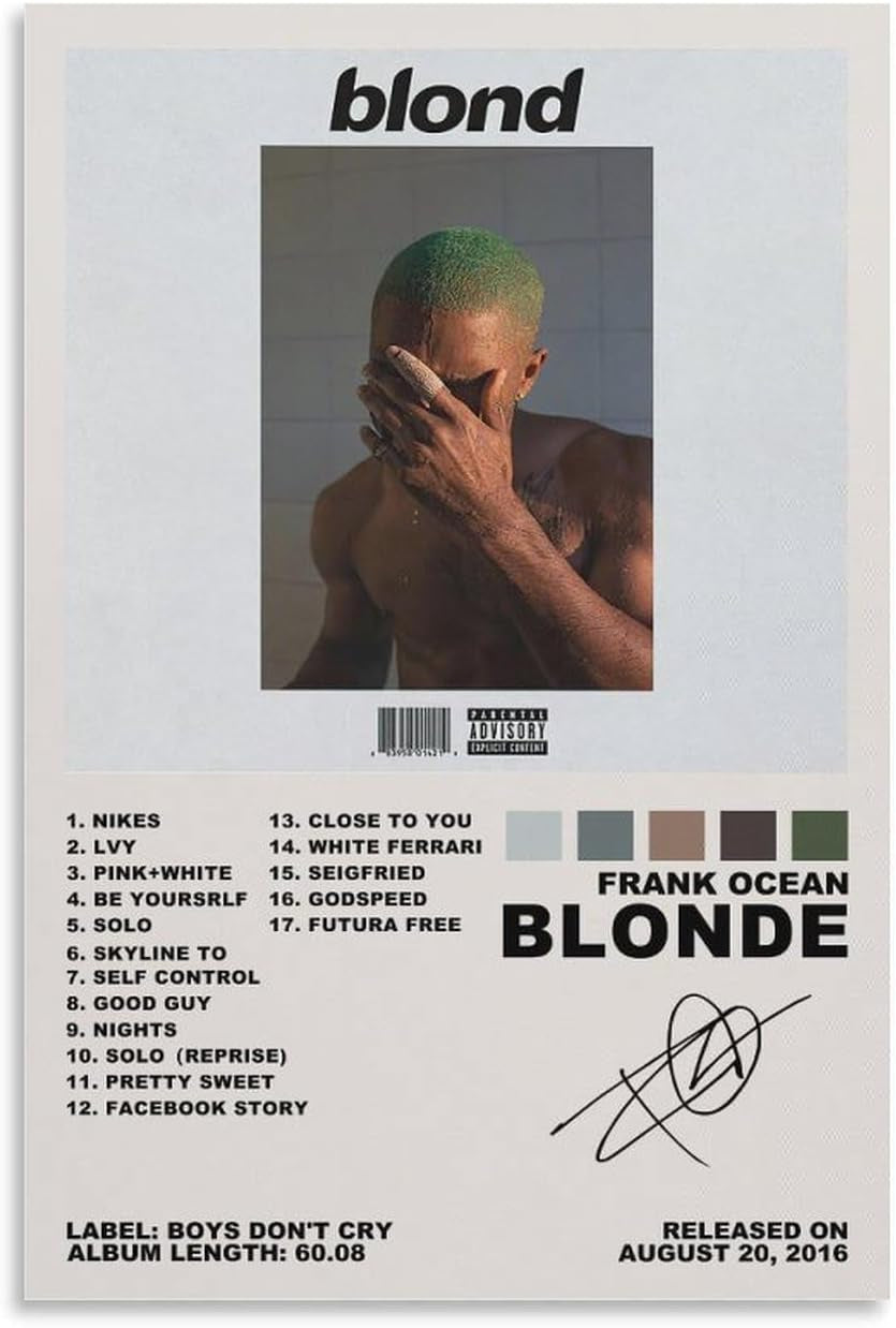 Frank Ocean Posters Blonde Poster Print Poster Home Bathroom Bedroom Office Living Room Decor Canvas Poster Unframe:12X18Inch(30X45Cm)