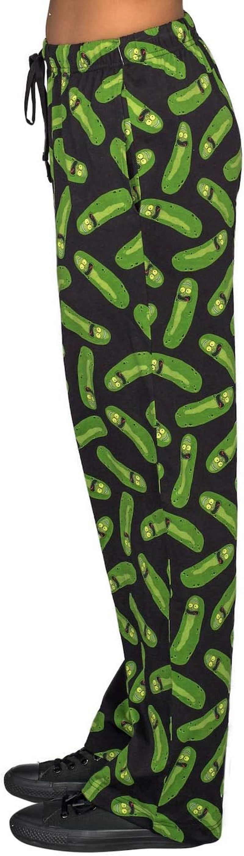 Rick and Morty Pickle Rick Black and Green Lounge Pants